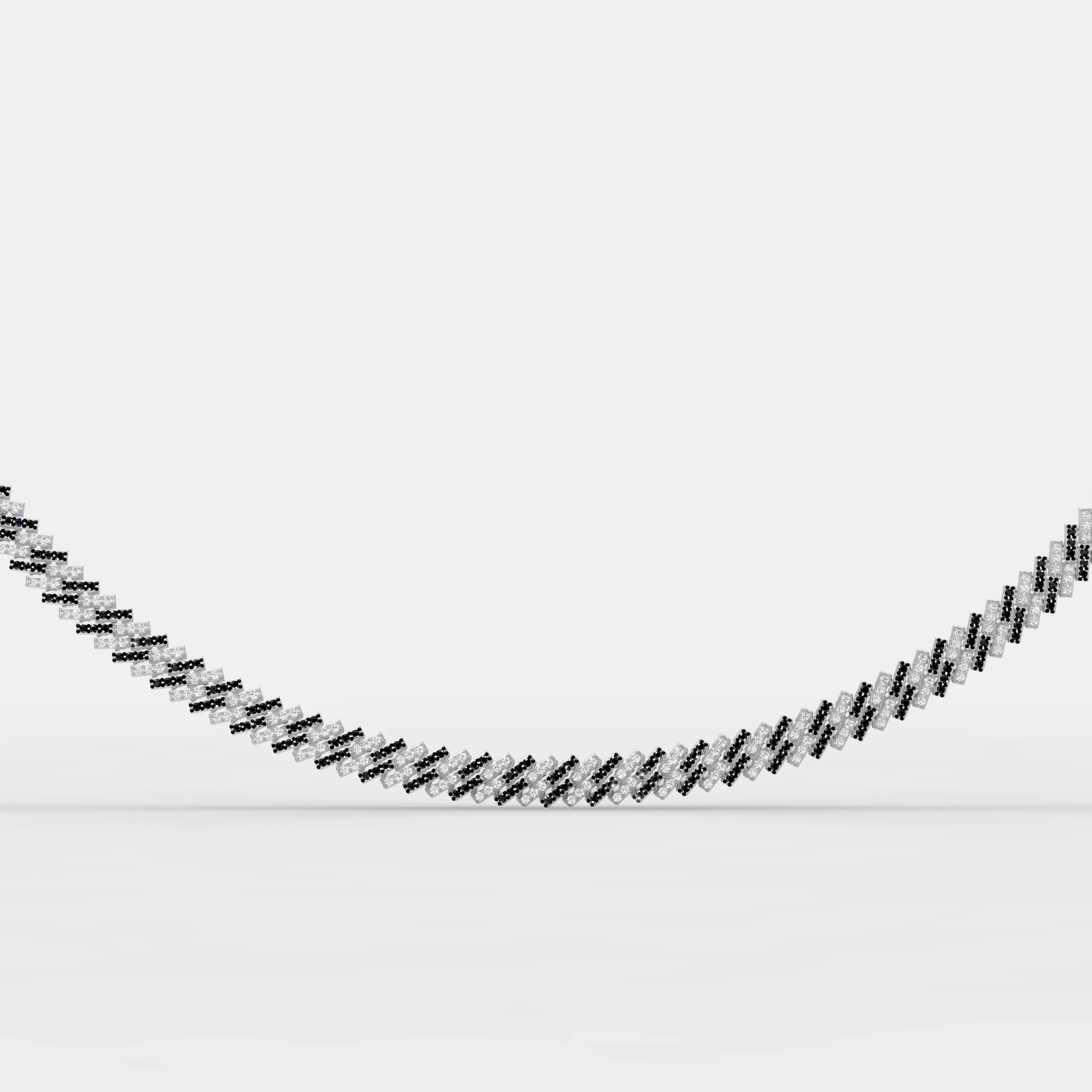 6 mm Black & White Cuban Chain
